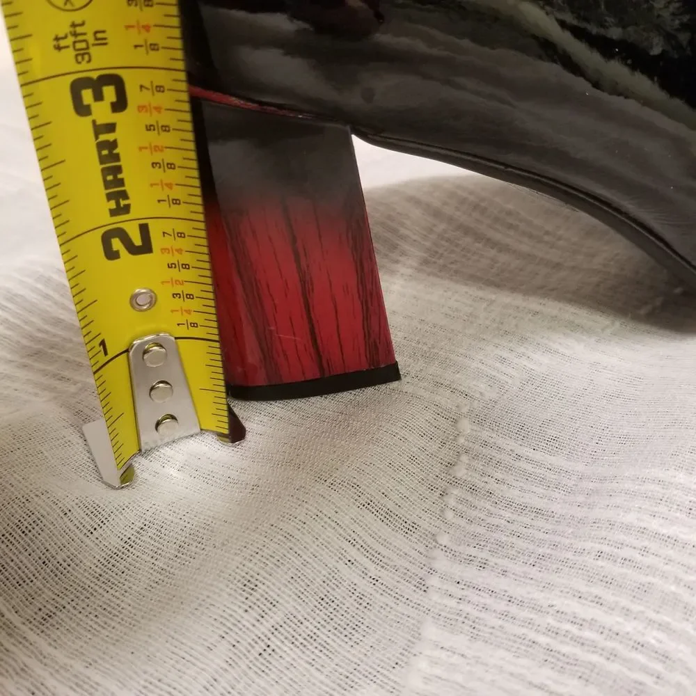 Azura Felisha Bootie Glossy Black Patent Leather Women's 39 - Picture 9 of 9